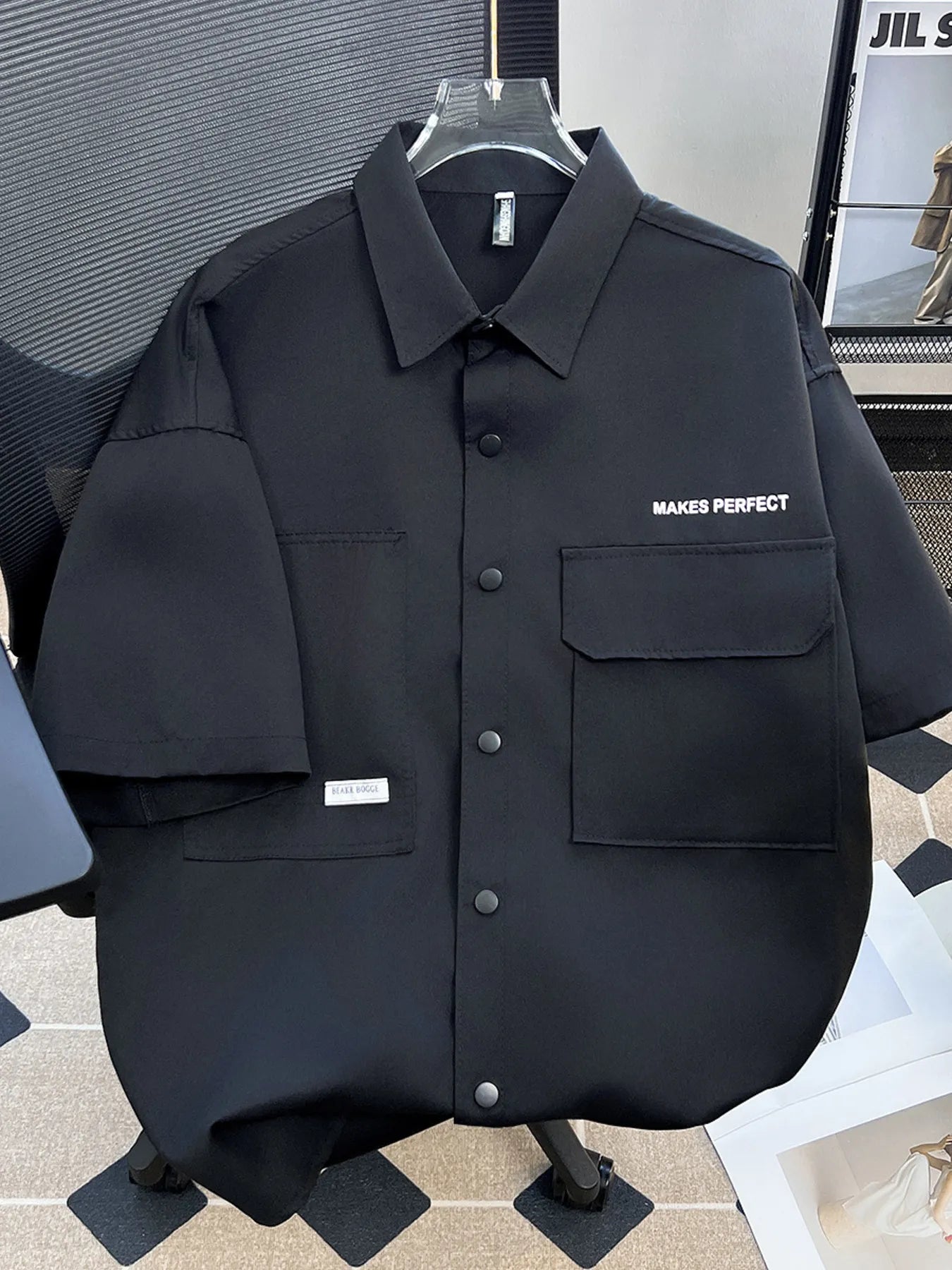 Men's Plus Size Button Up Short Sleeve Shirt