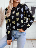Clover Round Neck Long Sleeve Sweater
