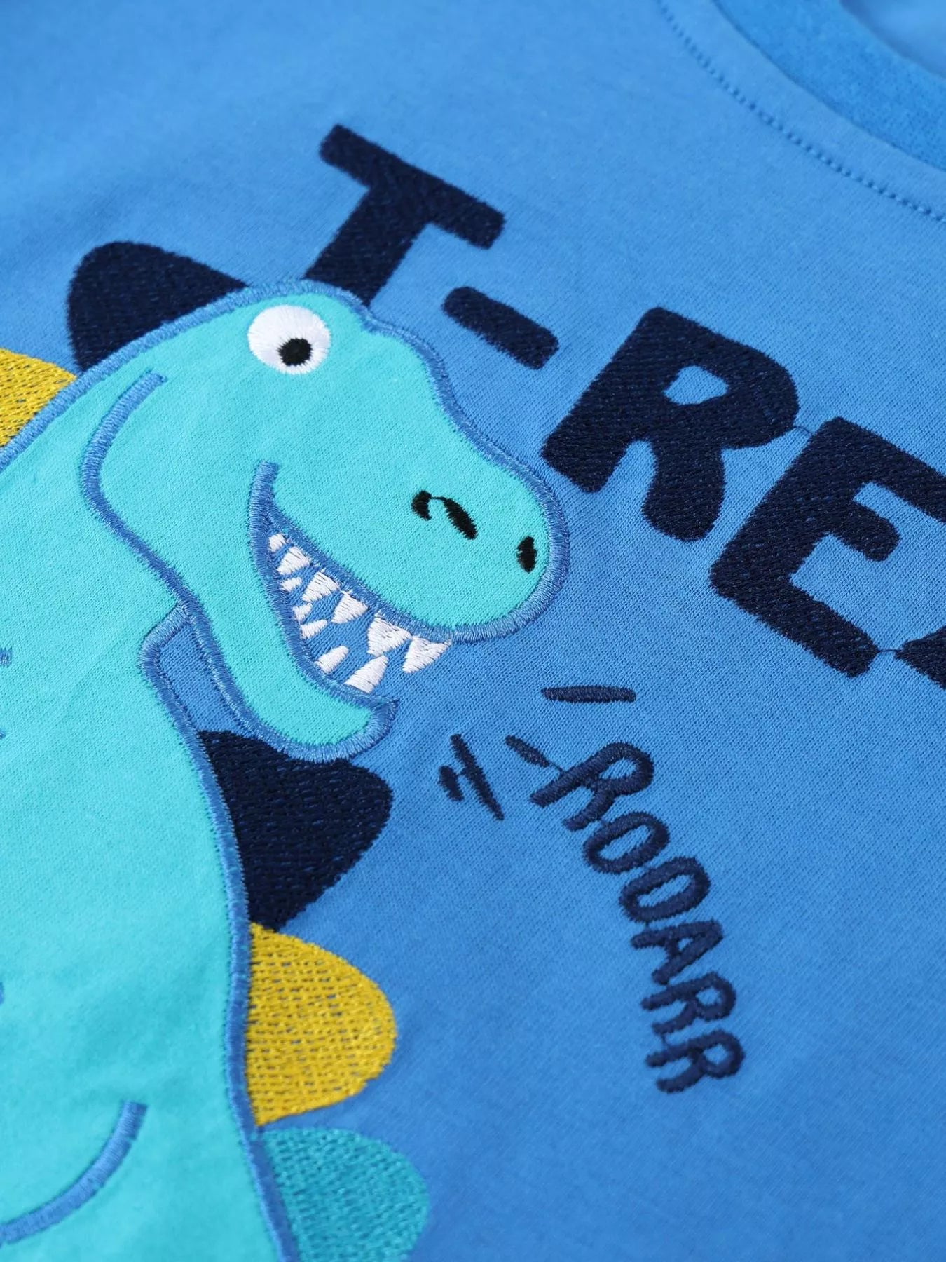 Children's Dinosaur Embroidered T-Shirt and Shorts Set