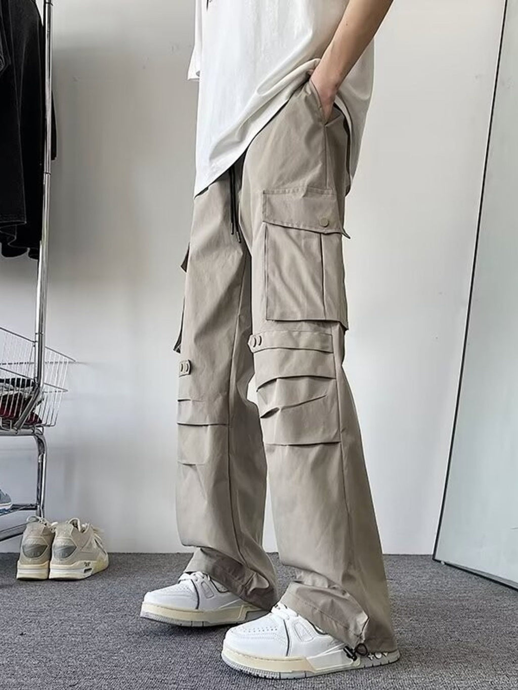 Men's Plus Size Loose Fit Multi-Pocket Cargo Pants