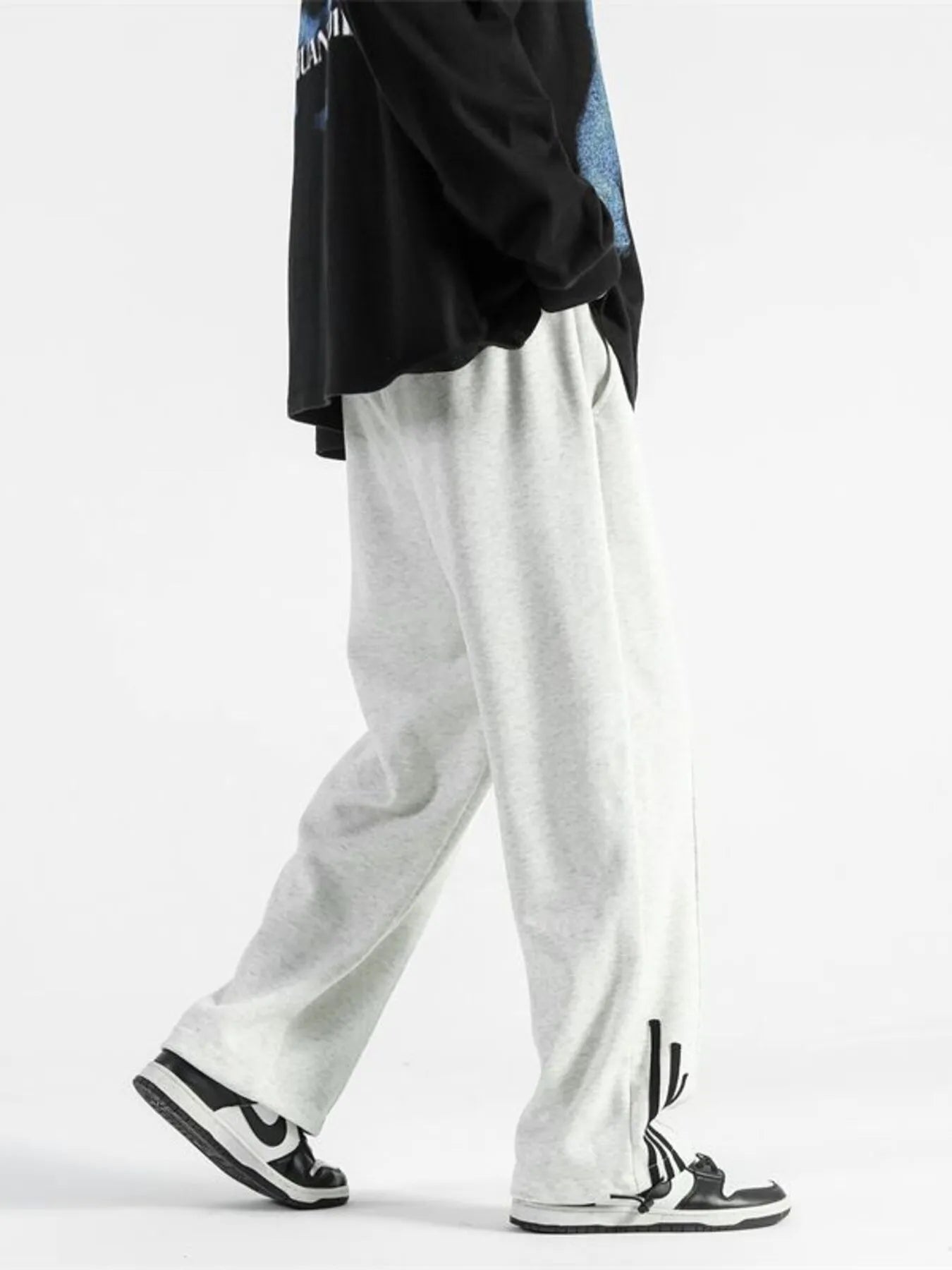 Men's Plus Size Drawstring Wide Leg Sweatpants