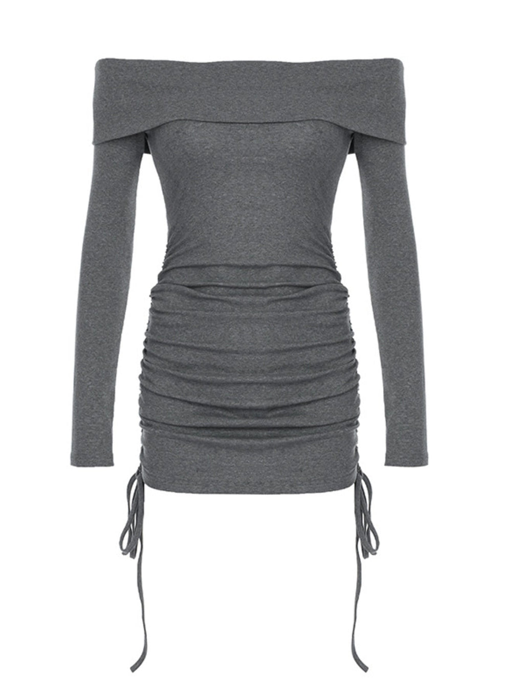 Off-Shoulder Ruched Bodycon Mini Dress
