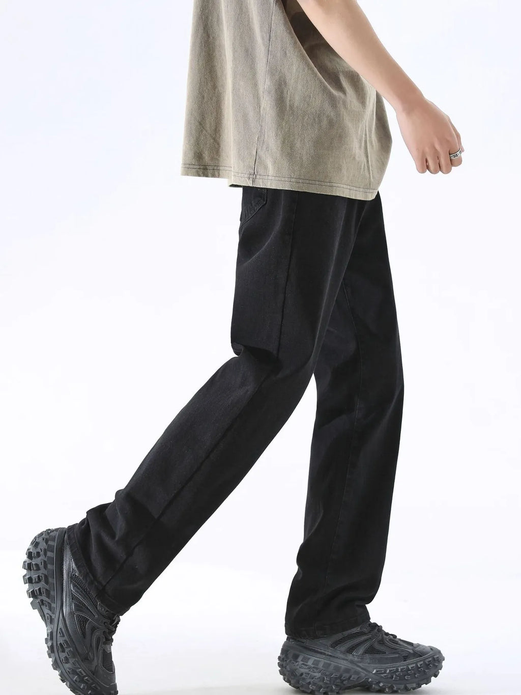 Men's Full Size Wash Wide Leg Jeans Plus Size