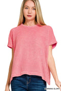 Zenana Chenille Waffle Cap Sleeve Sweater