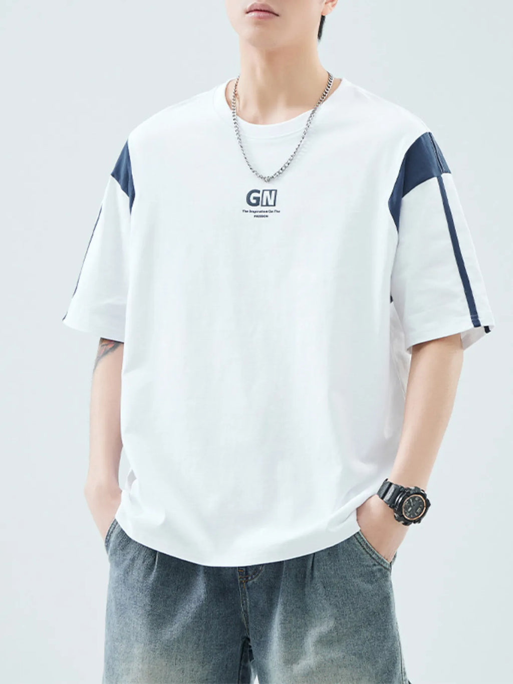 Men's Plus Size Round Neck Short Sleeve T-Shirt