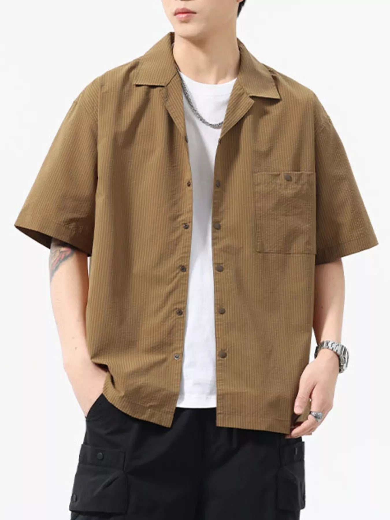 Men's Plus Size Casual Short Sleeve Shirt