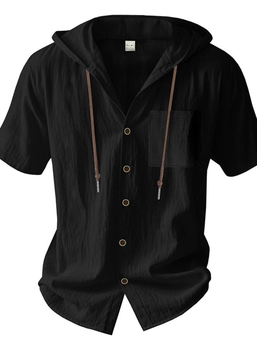Men's Full Size Casual Hooded Short-Sleeve Shirt Plus Size