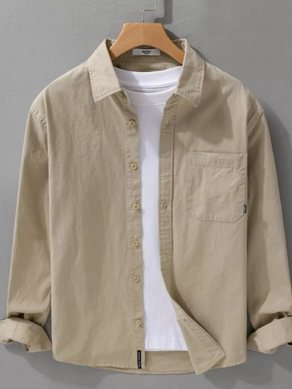 Men's Plus Size Button Up Long Sleeve Shirt