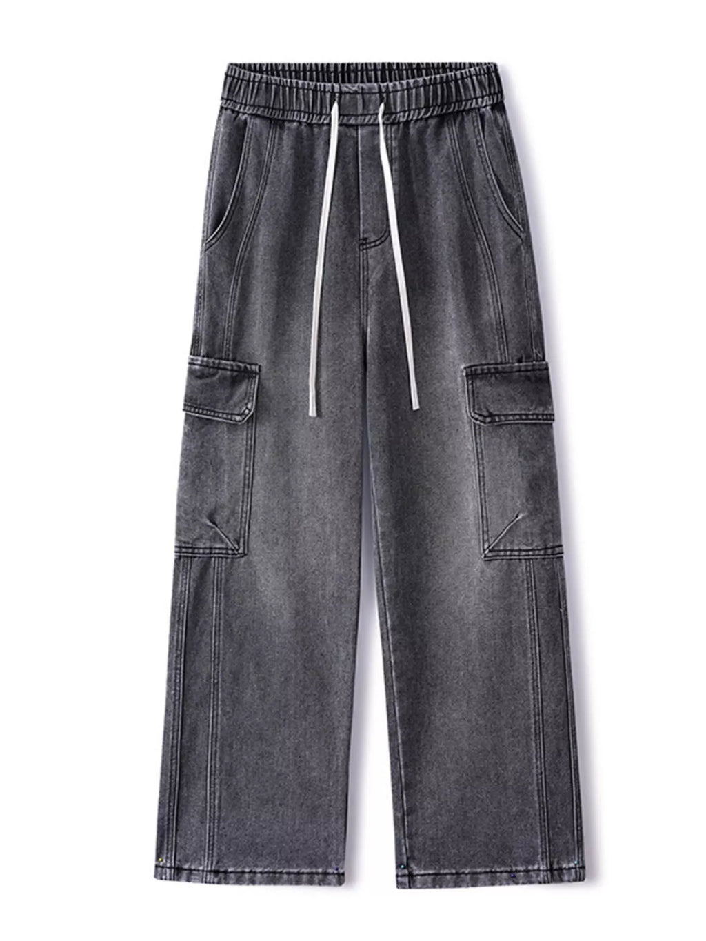 Men's Full Size Wide Leg Cargo Jeans Plus Size