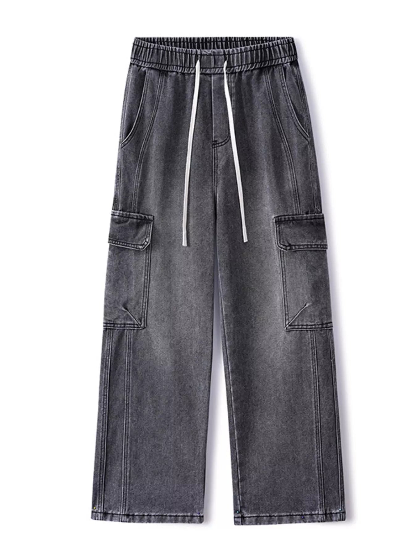 Men's Full Size Wide Leg Cargo Jeans Plus Size
