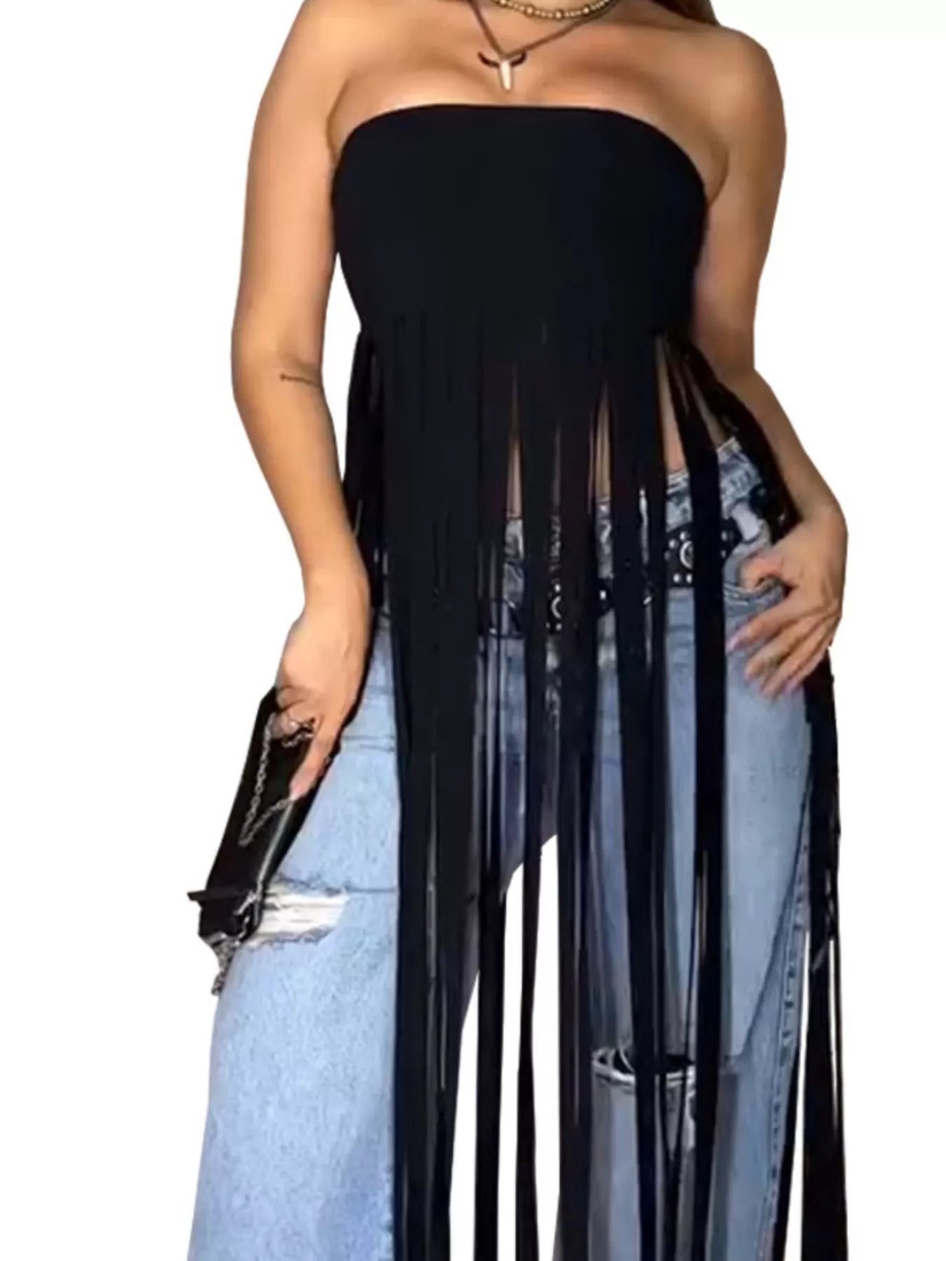 Fringe Trim Tube Top