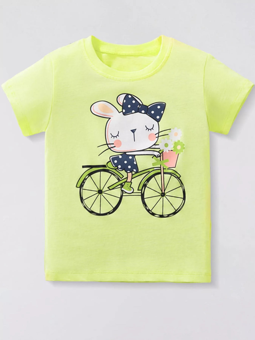 Children's Bunny Riding Bicycle Graphic T-Shirt