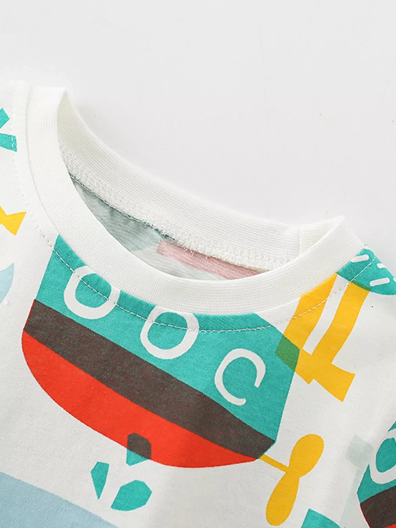 Children's Cartoon Print T-Shirt and Shorts Set