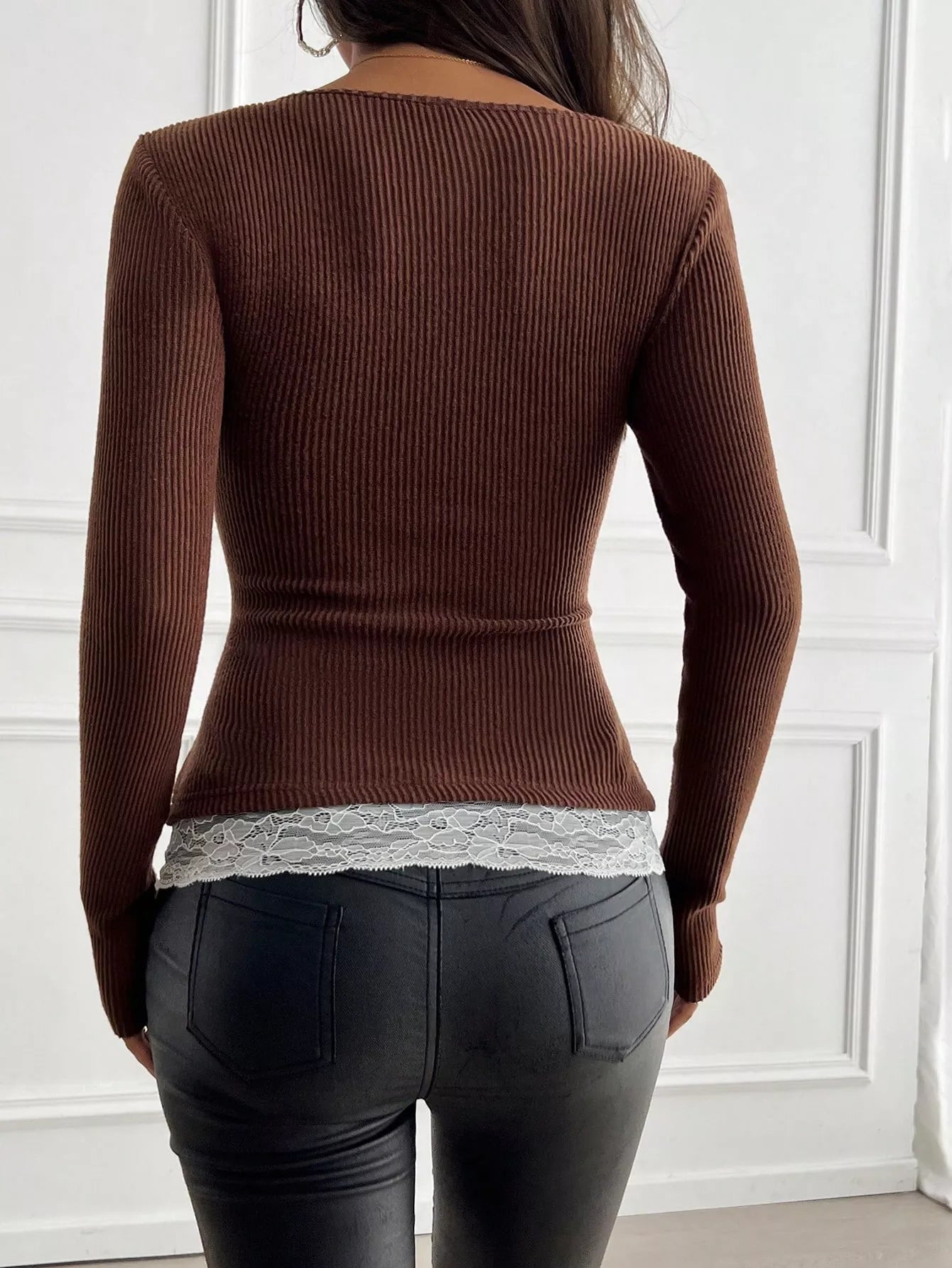 Lace Detail Long Sleeve T-Shirt
