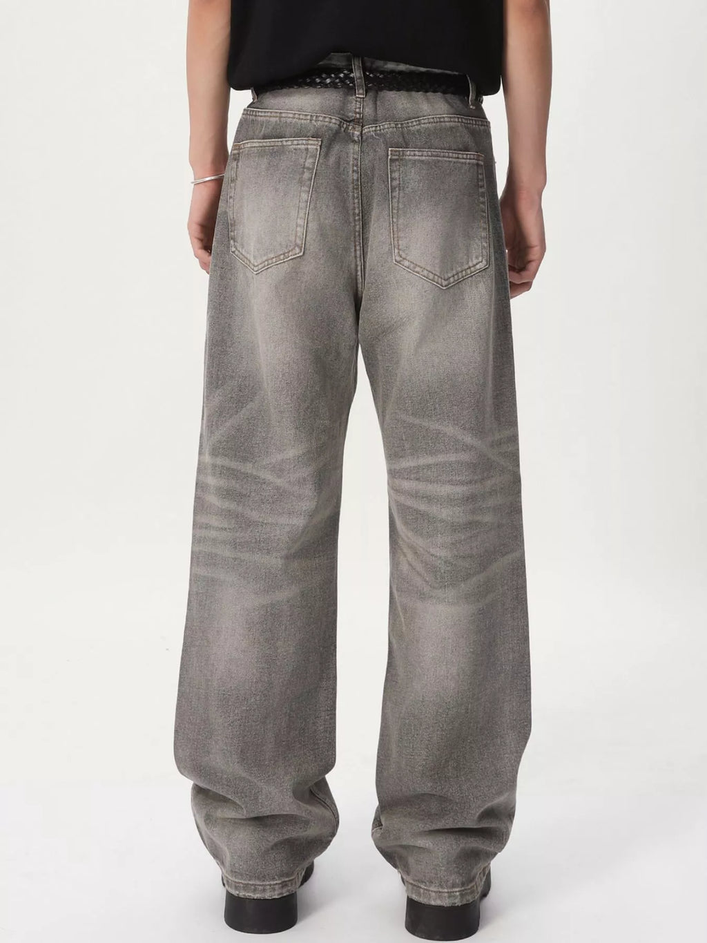 Men's Vintage Wash Wide Leg Jeans