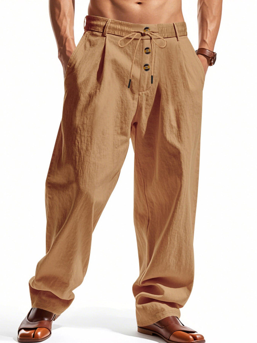 Men's Full Size Drawstring Loose Fit Pants Plus Size