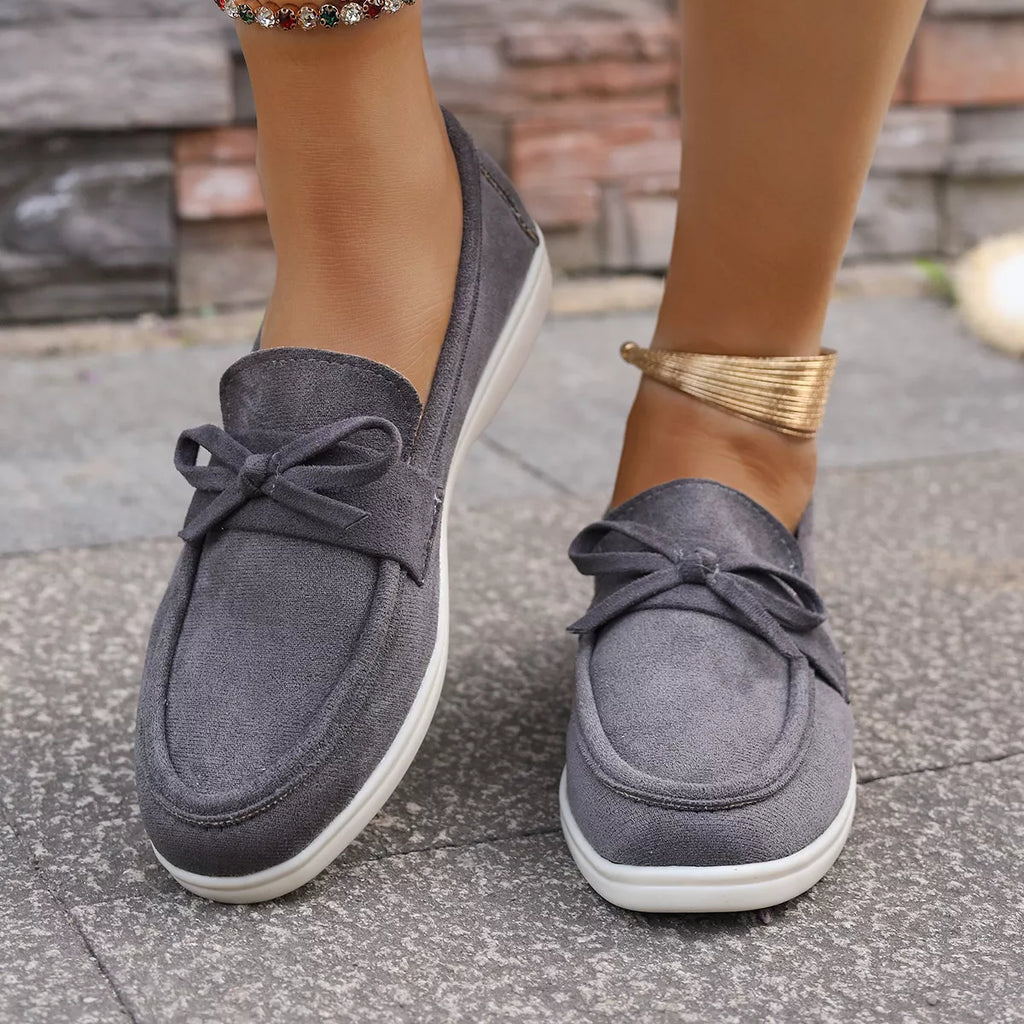 Bow Round Toe Slip-Ons