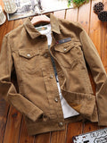 Men's Plus Size Button Up Long Sleeve Jacket