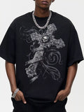 Men's Skull Cross Graphic Oversized T-Shirt