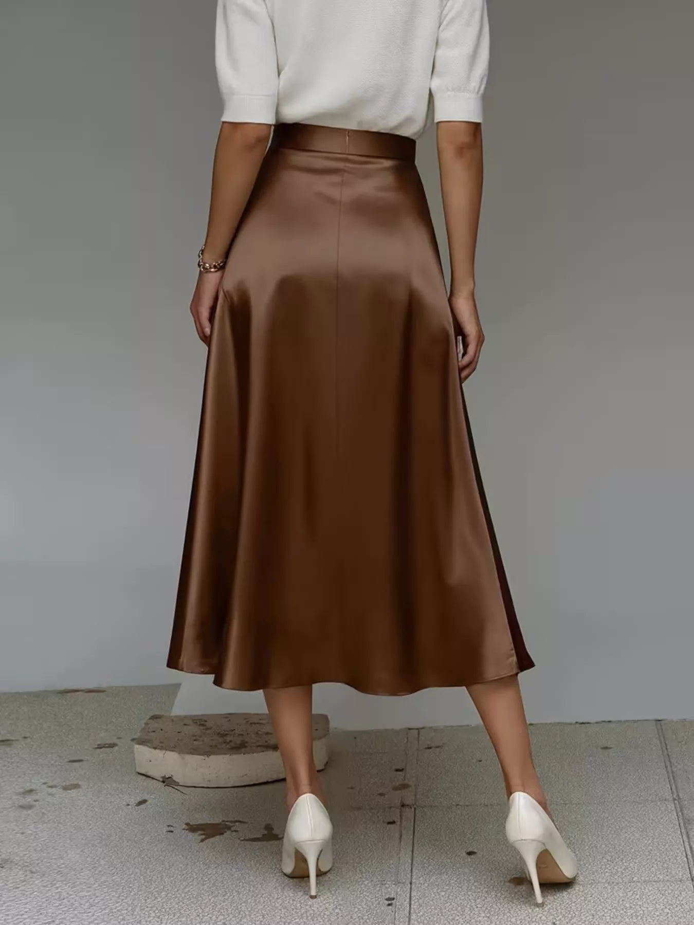 Satin Midi Skirt