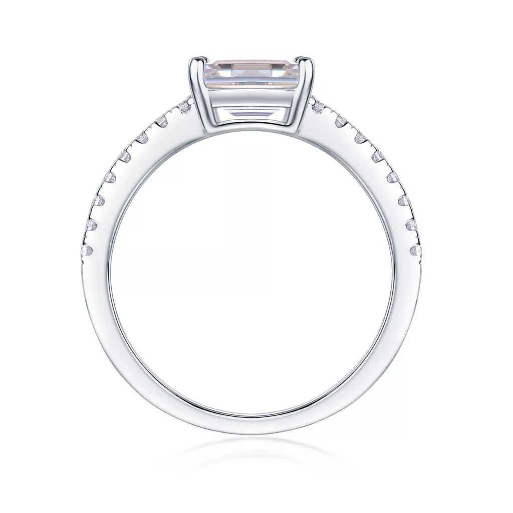 1 Carat 925 Sterling Silver Moissanite Geometric Ring