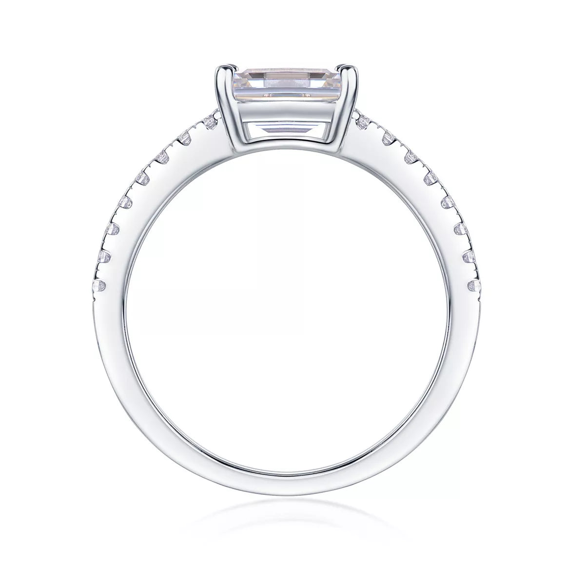 1 Carat 925 Sterling Silver Moissanite Geometric Ring