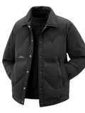 Men's Plus Size Snap-Down Padded Winter Coat