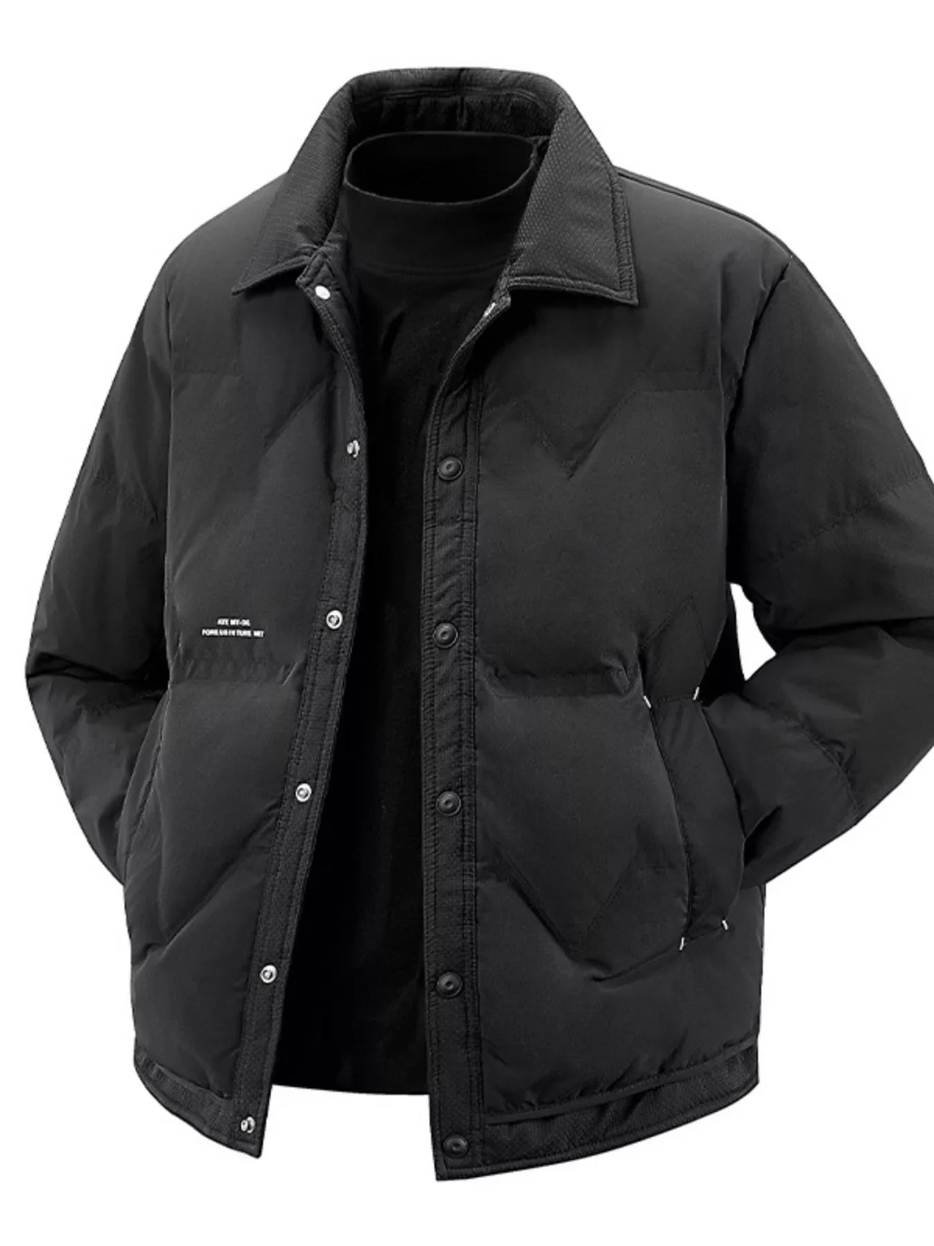 Men's Plus Size Snap-Down Padded Winter Coat