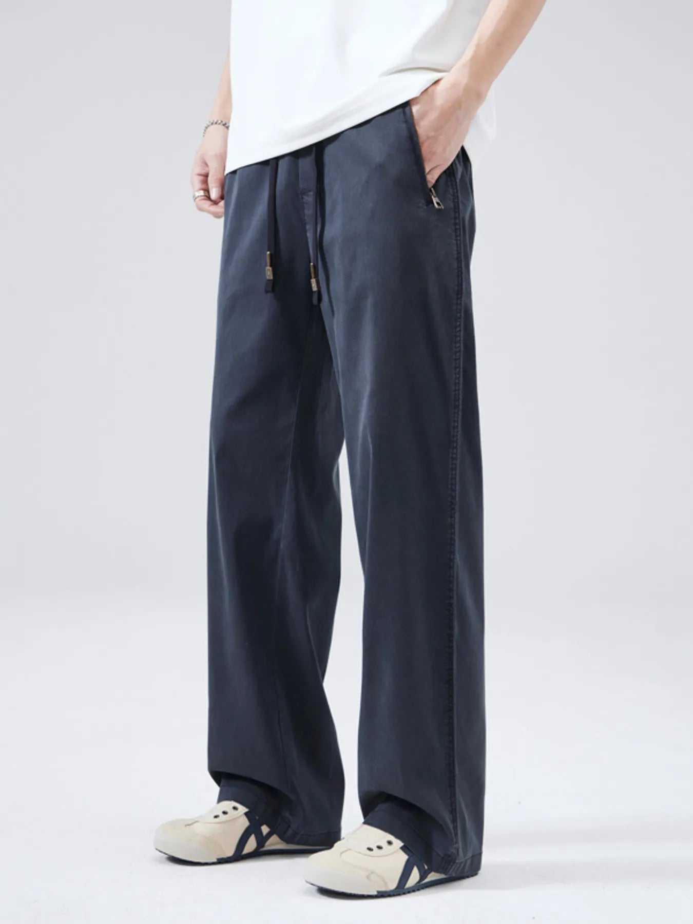 Men's Full Size Drawstring Wide Leg Pants Plus Size