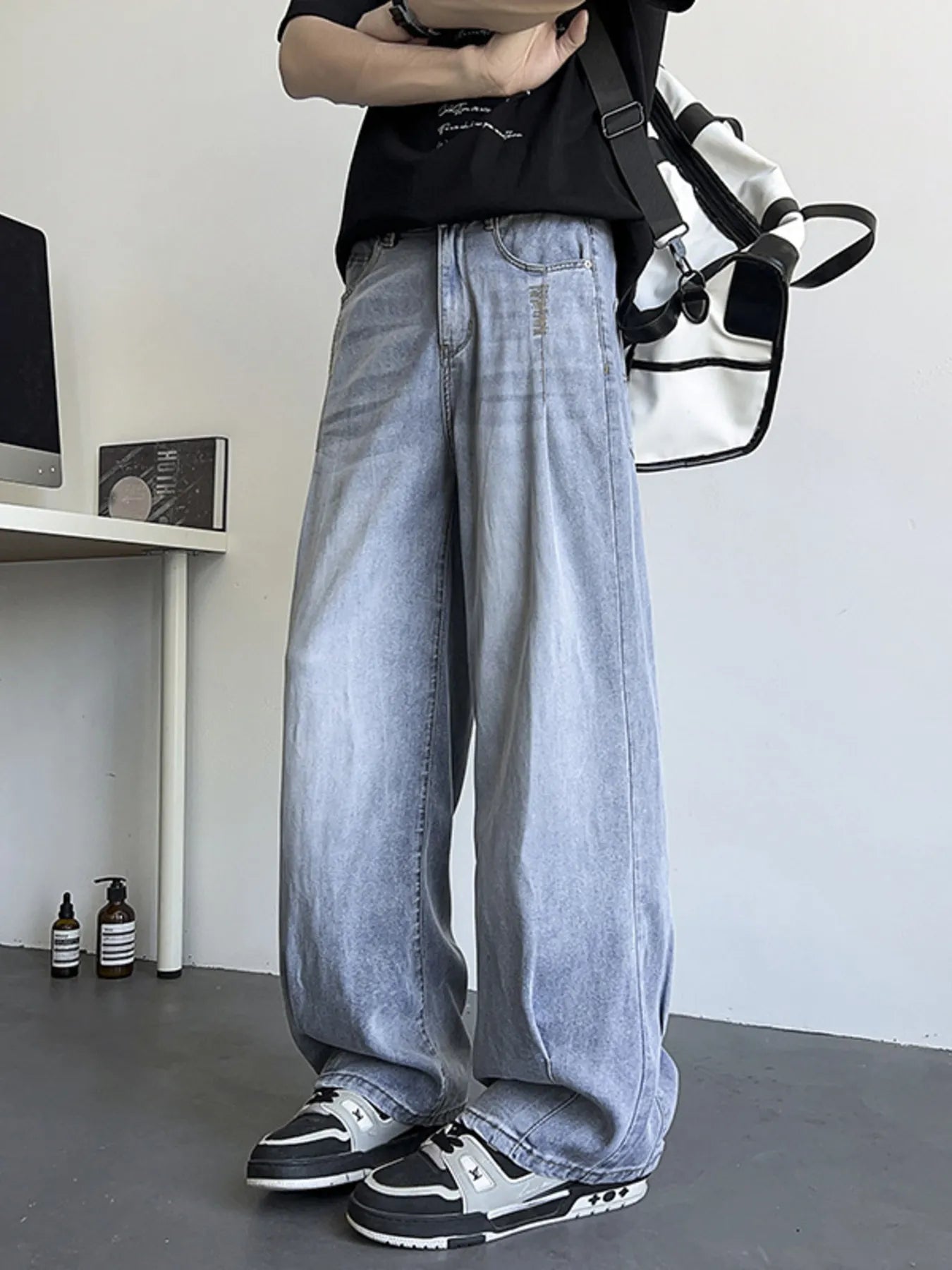 Men's Plus Size Wide Leg Relaxed Fit Jeans