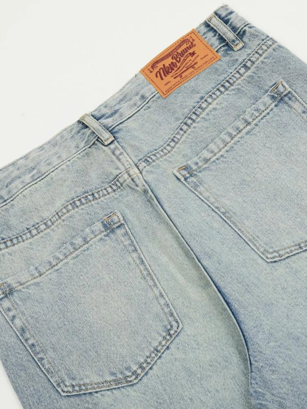 Men's Wash High-Rise Wide Leg Jeans