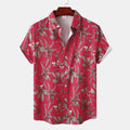 Men's Plus Size Tropical Floral Print Short Sleeve Casual Hawaiian Shirt