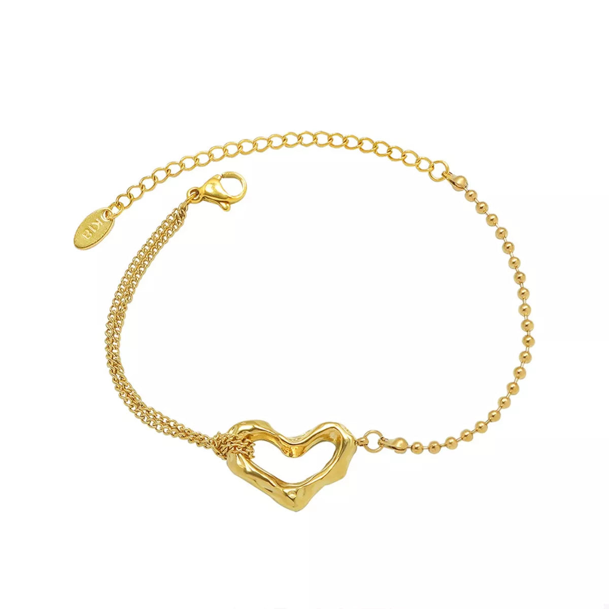 18K Gold-Plated Titanium Steel Heart Bracelet