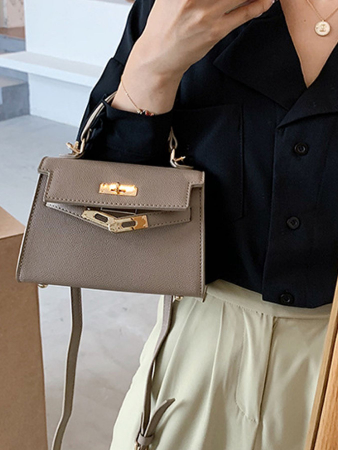 Adjustable Strap Flap Crossbody Bag