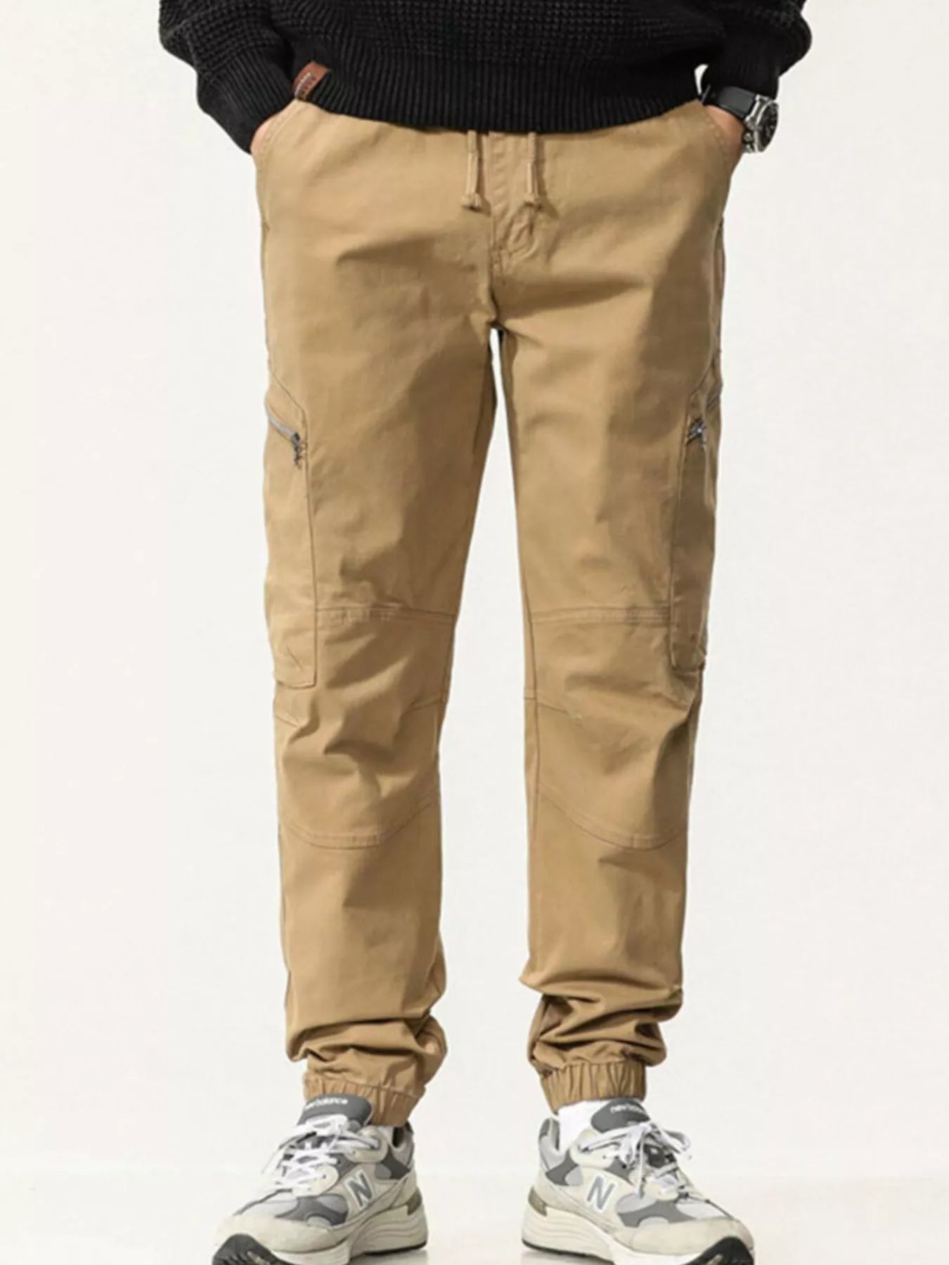 Men's Full Size Casual Cargo Pants with Zipper Pocket Plus Size