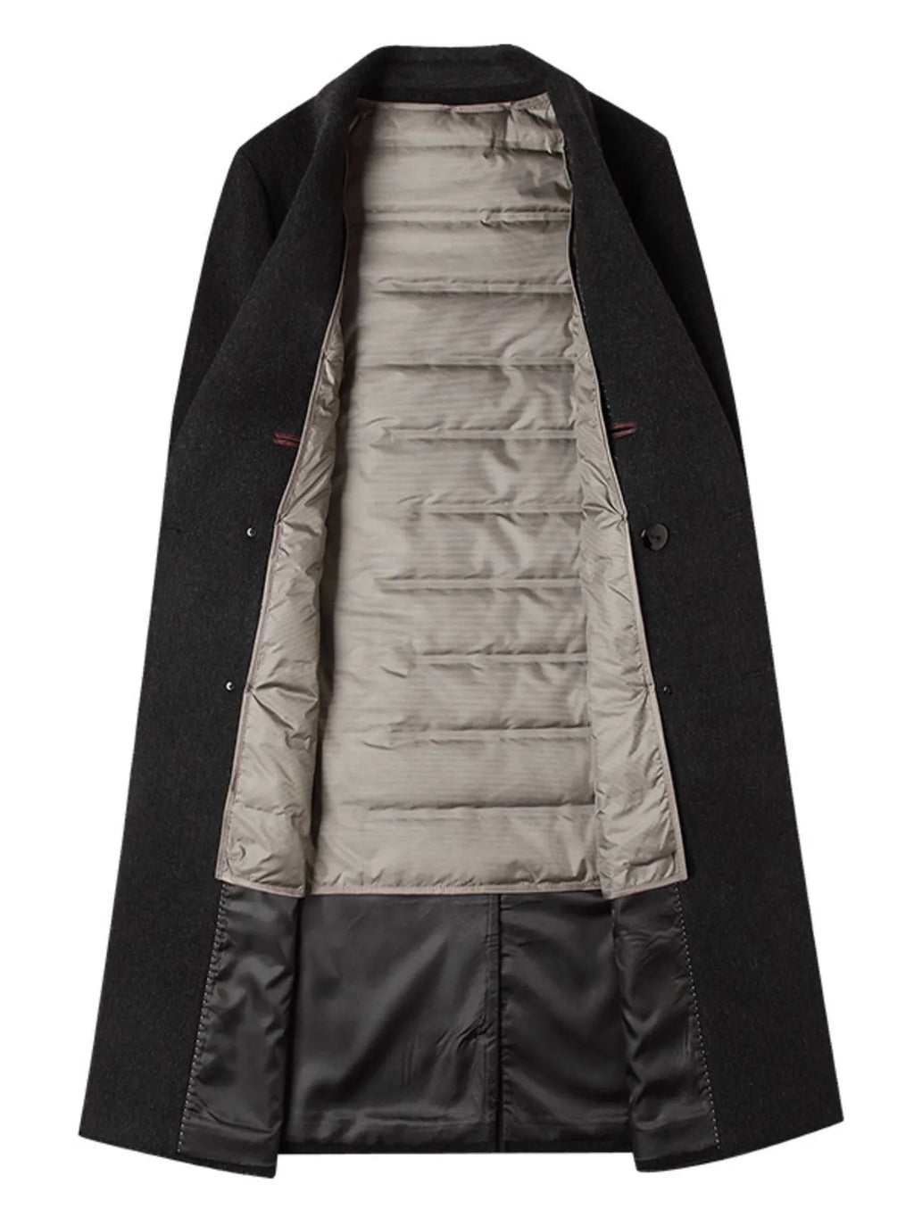 Men's Plus Size Double-Breasted Wool Overcoat