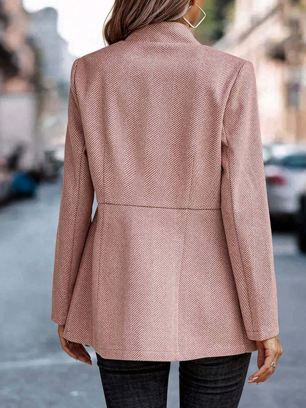 Slim Fit Open Front Blazer