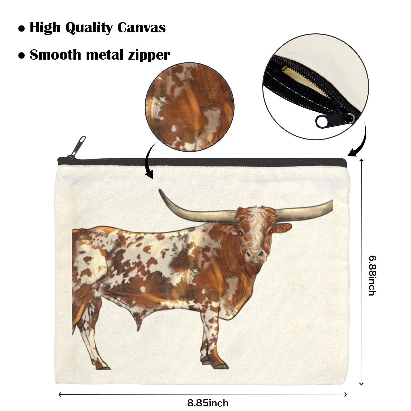 Baha Ranch Longhorn Cosmetic Bag Pack of 5 Made in America