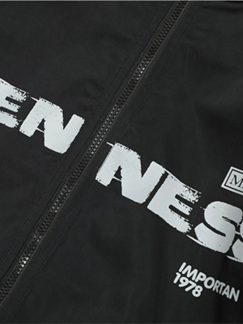 Men's Letter Zip Up Hooded Windbreaker Jacket