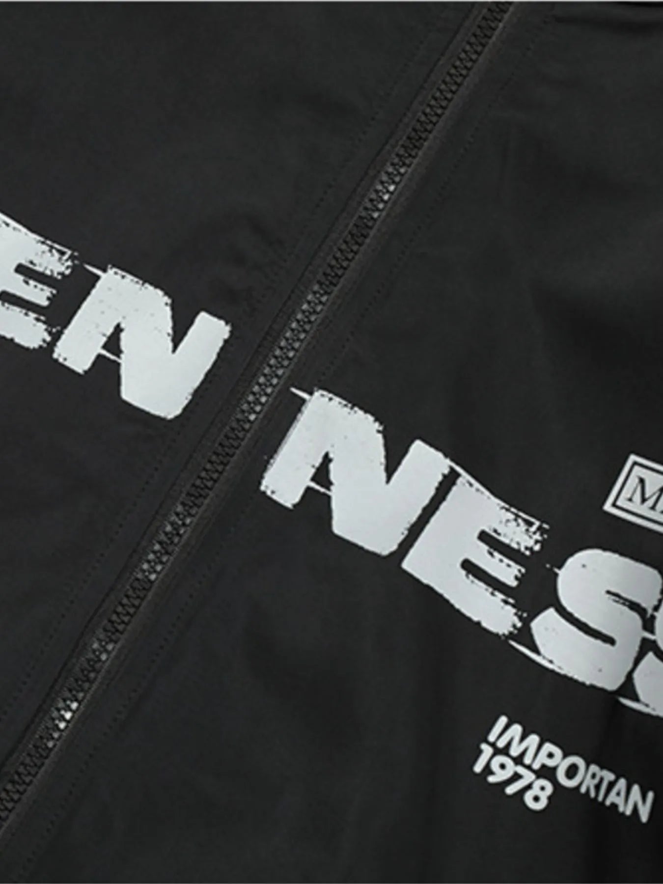 Men's Letter Zip Up Hooded Windbreaker Jacket