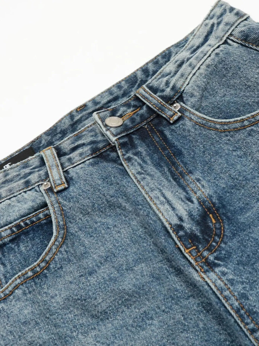 Men's Washed Wide-Leg Denim Shorts
