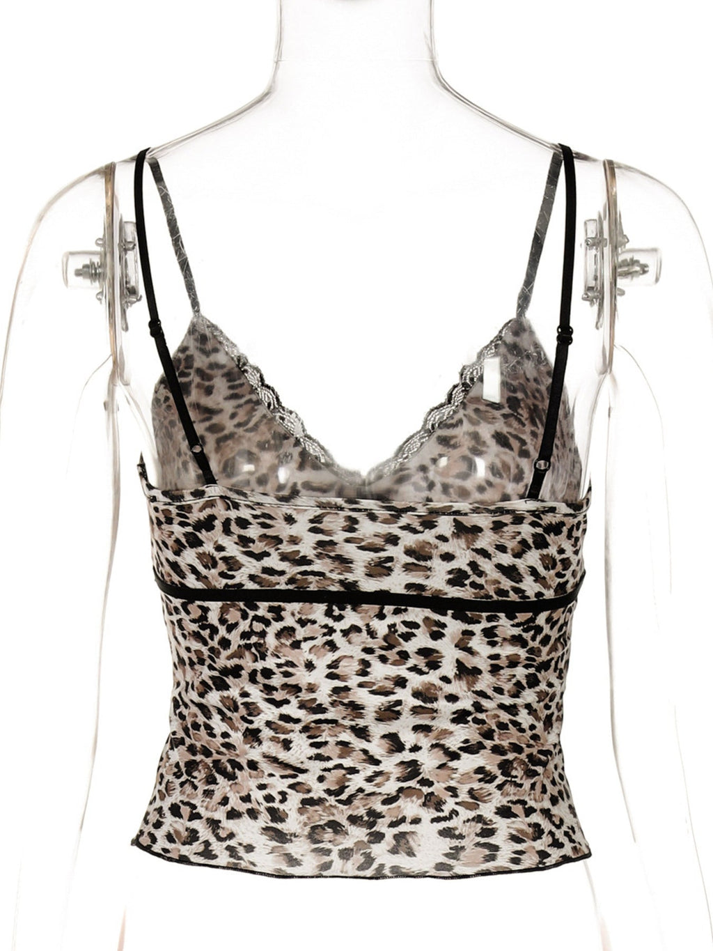 Leopard Print Lace Trim Cami