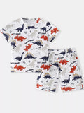 Children's Dinosaur Print Short Sleeve T-Shirt and Shorts Set