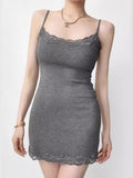 Lace Trim Bodycon Mini Dress