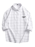 Men's Plus Size Casual Plaid Print Button-Down Shirt