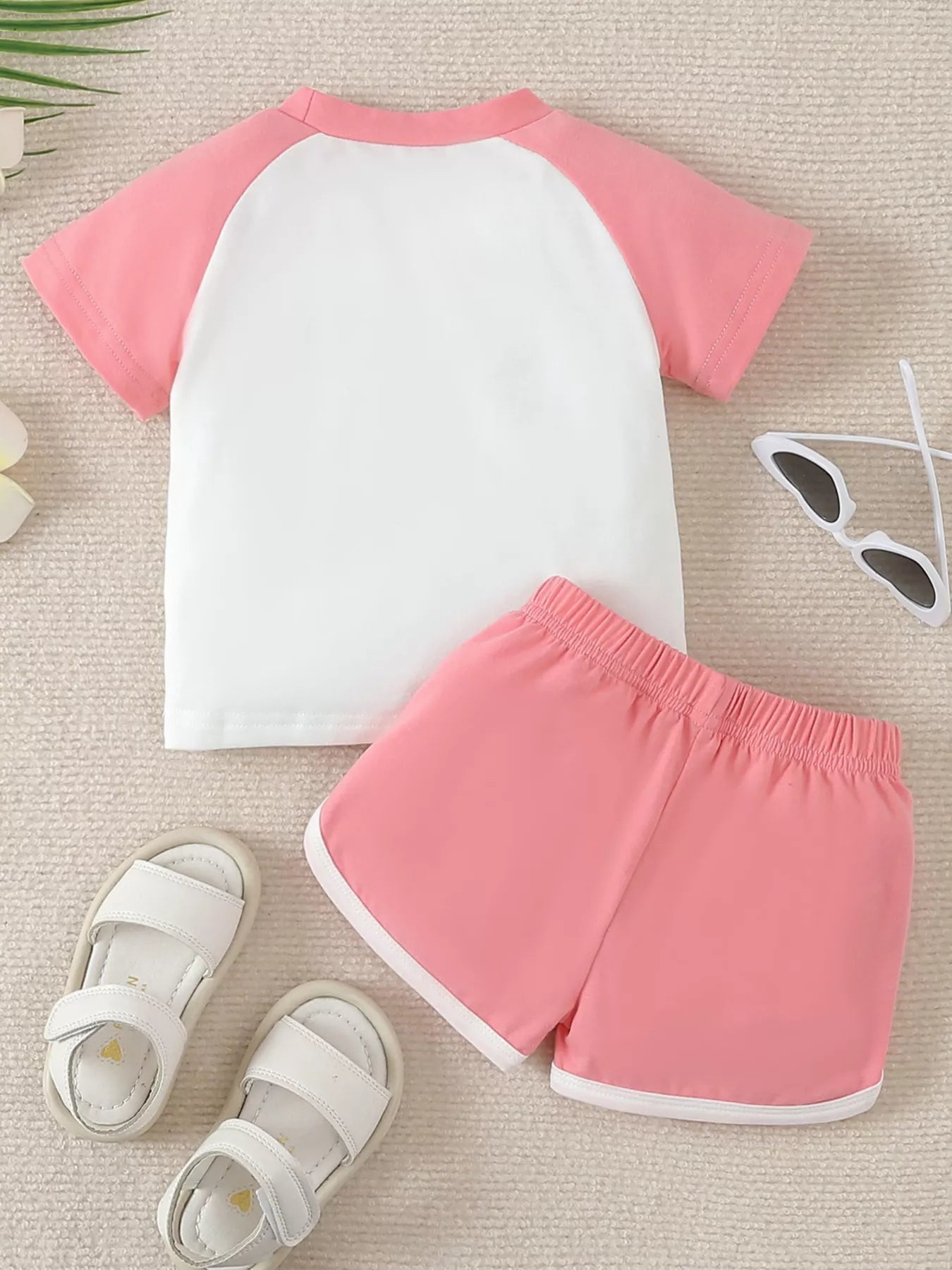 Children's Letter Graphic Tee and Shorts Set