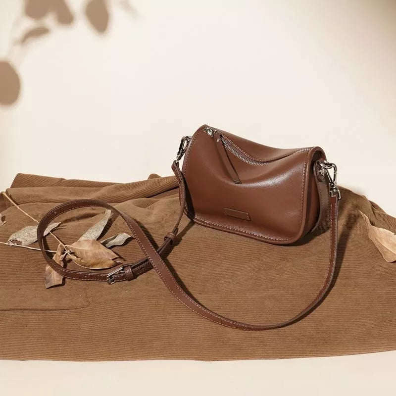 Adjustable Strap Leather Crossbody Bag