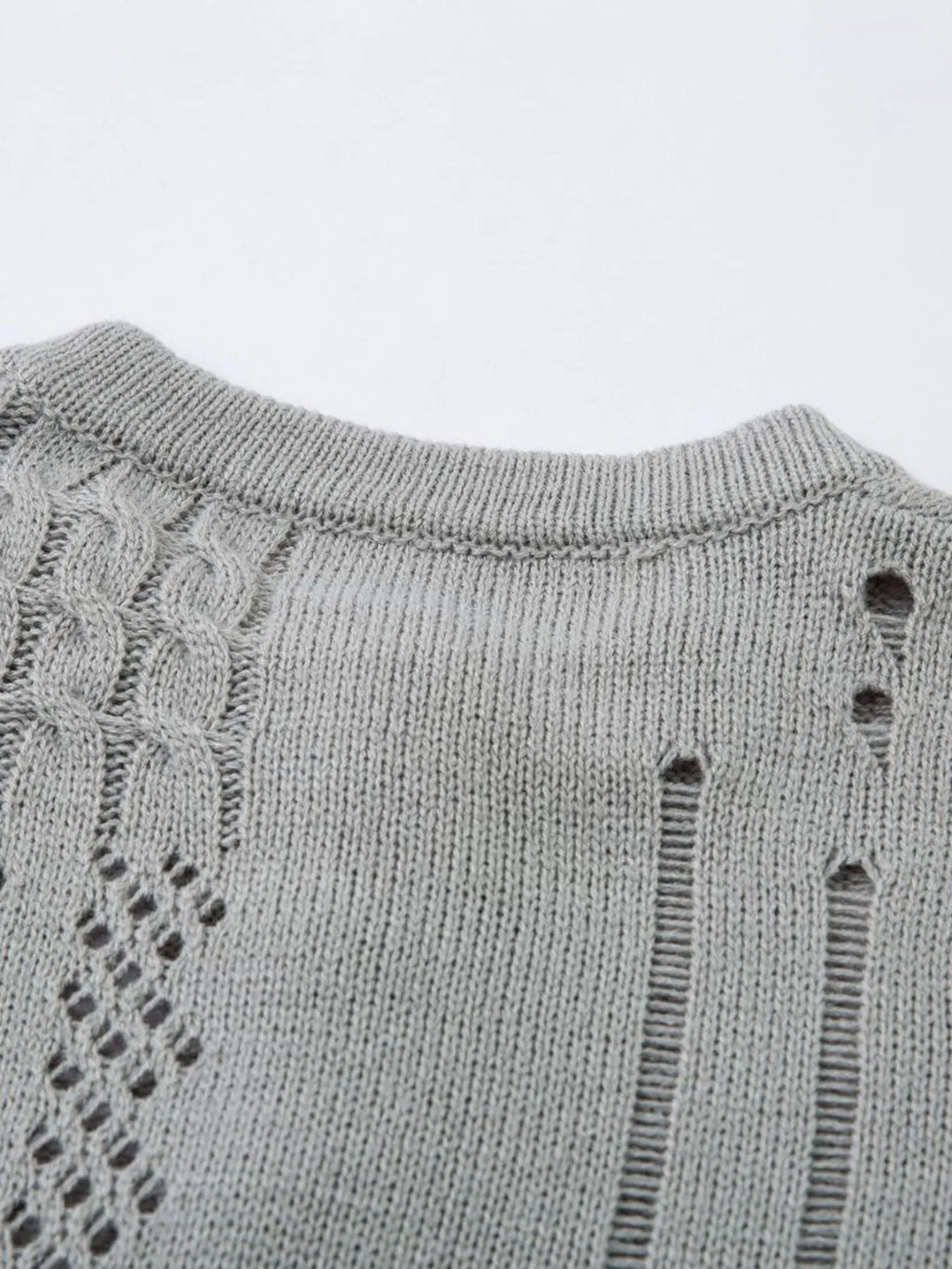 Men's Openwork Button Detail Knit Henley T-Shirt