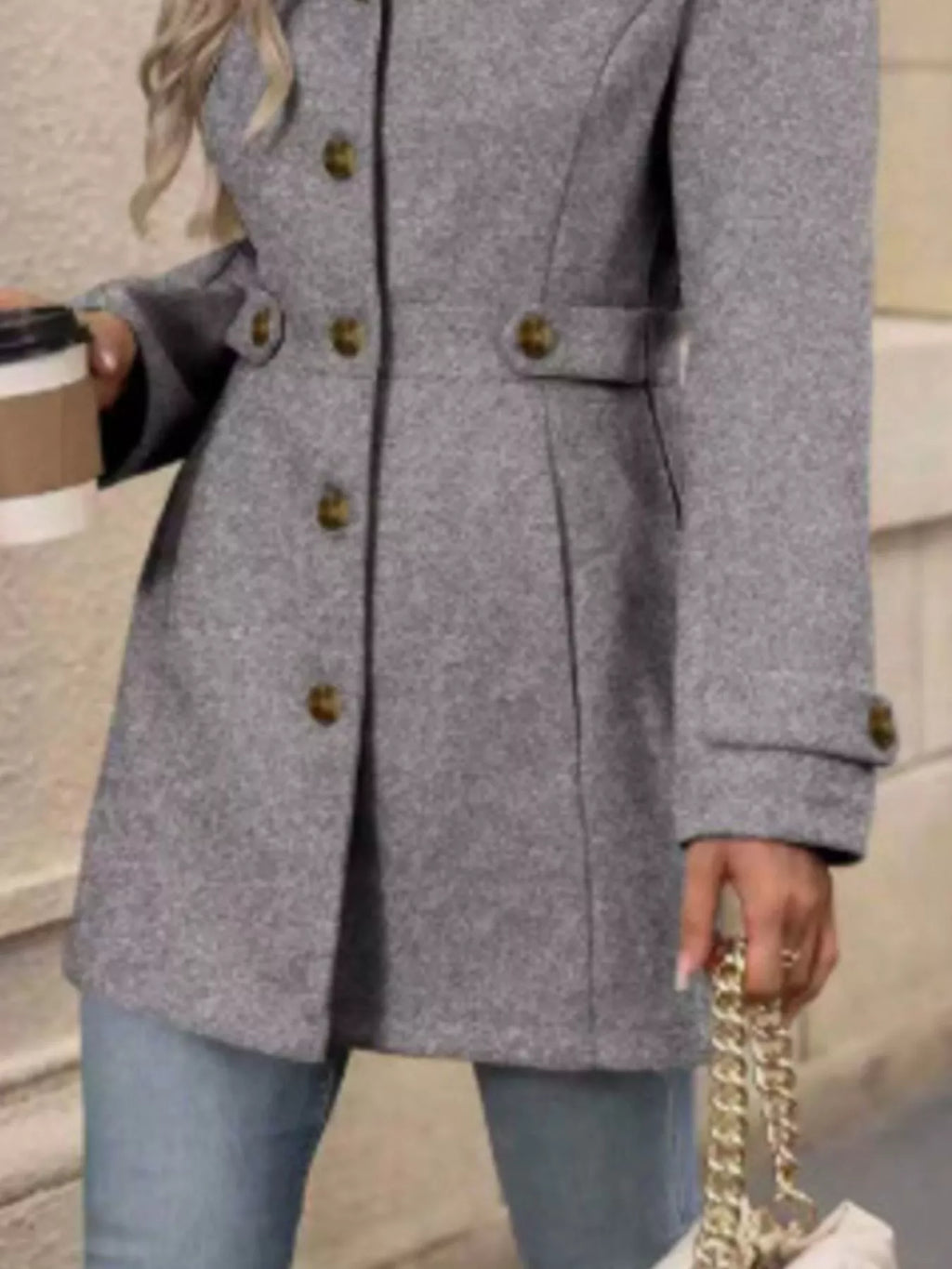 Button Up Long Sleeve Coat