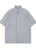 Men's Oversized Short Sleeve Textured Shirt